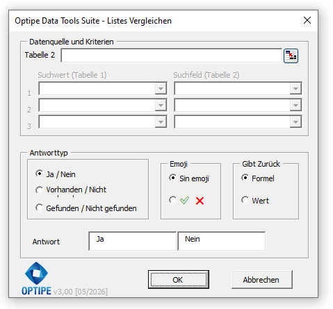Listen vergleichen Optipe