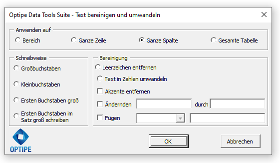 Text bereinigen und umwandeln Data Tools Suite - Text bereinigen und umwandel