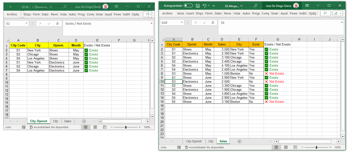 Data Tools Suite - Compare Excel Lists Compare lists in Excel example