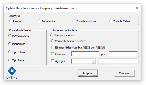 Limpiar y Transformar Texto Ventana App Manipular Texto