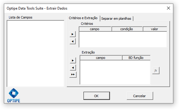 Extrair Dados da Tabela Janela do App Extrair Dados