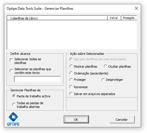 Janela App Gerenciar Planilhas
