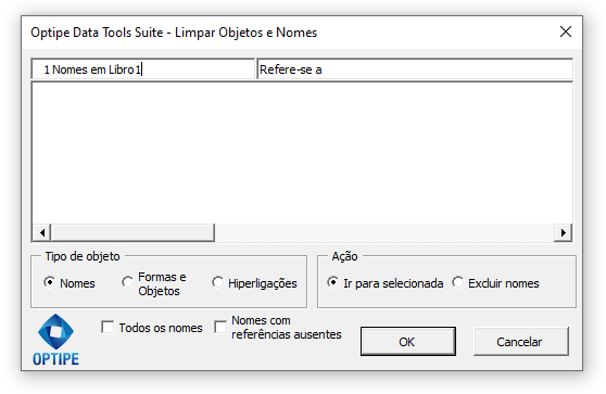 Optipe Data Tools Suite Nomes Formas Hiperlinks Interface Nomes Formas Hiperlinks