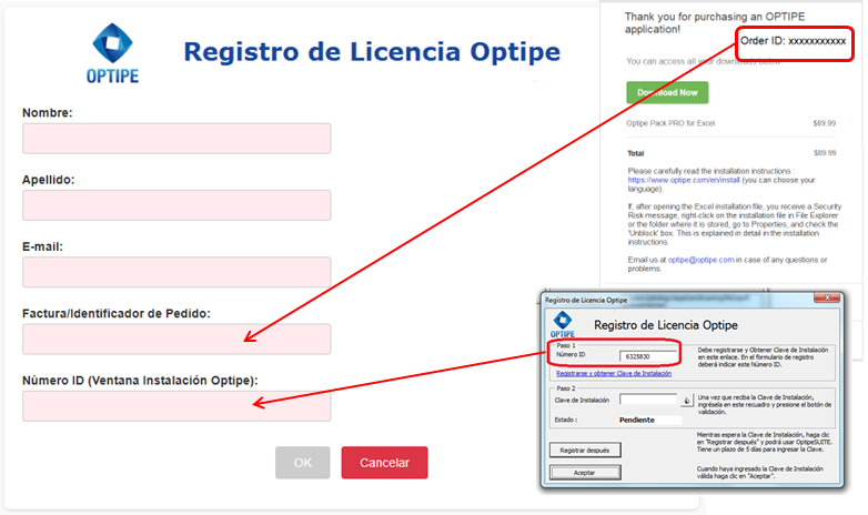 Registro complemento Optipe